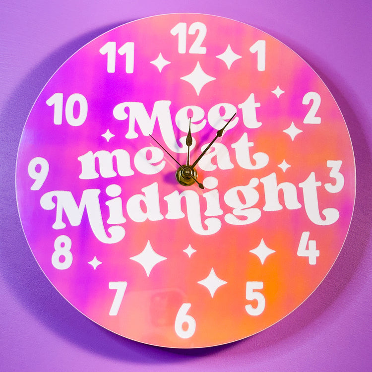 Meet Me at Midnight Iridescent Clock