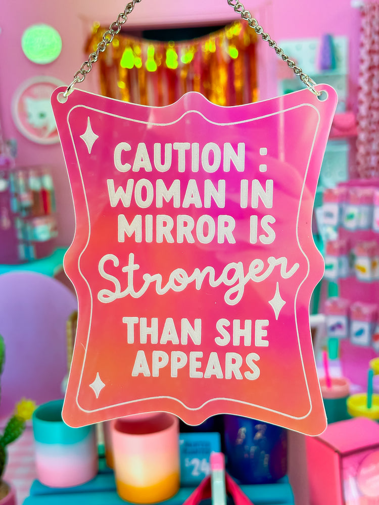 Woman in Mirror is Stronger Than She Appears / Engraved Mirror