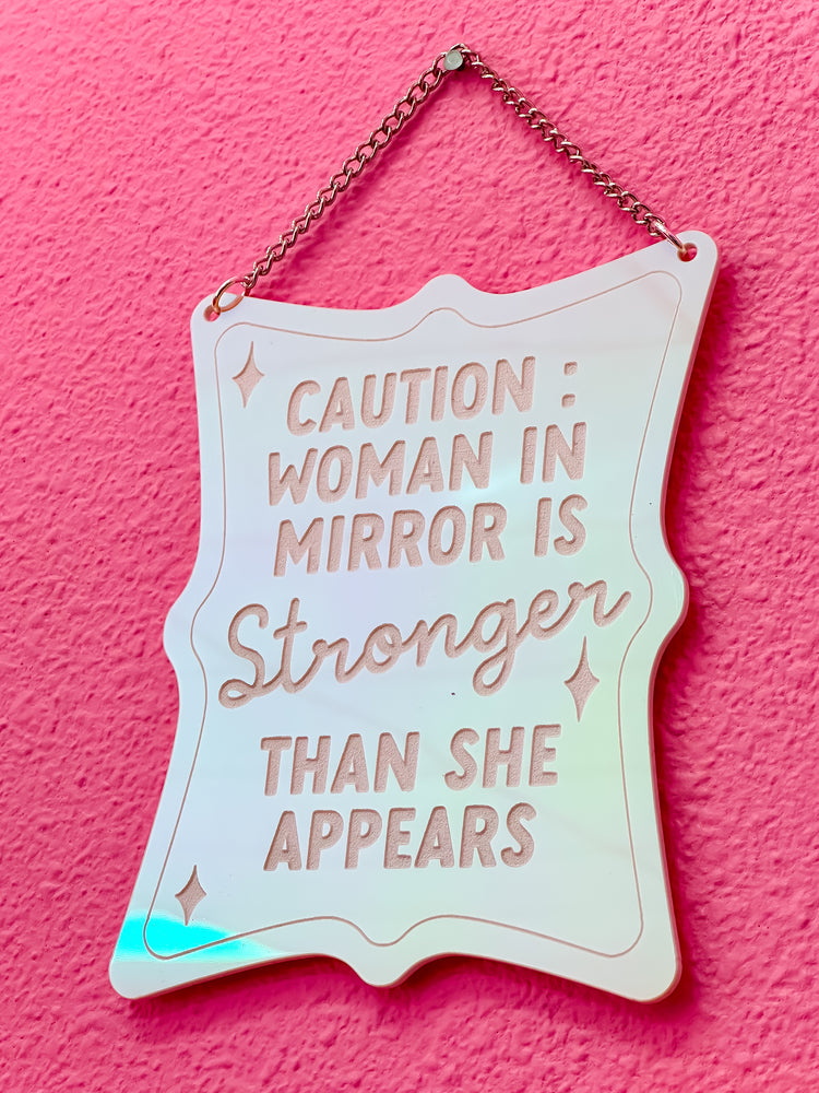 Woman in Mirror is Stronger Than She Appears / Engraved Mirror