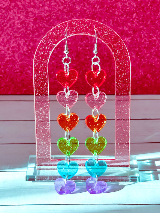 Chain of Hearts (Glitter Rainbow!)