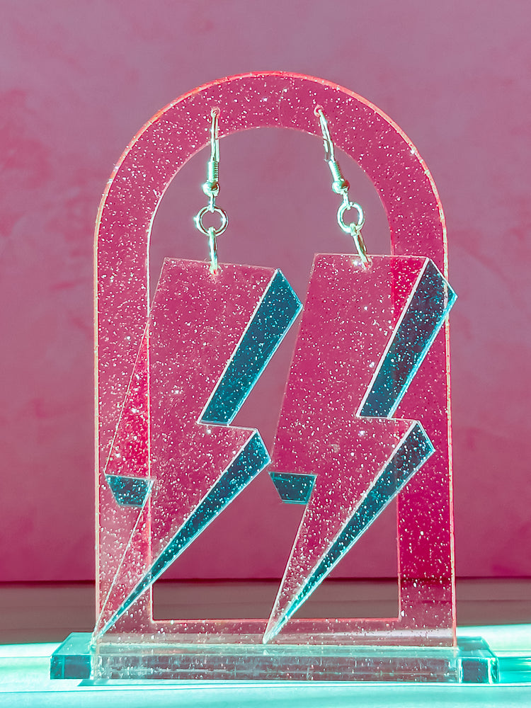 3D Lightning Bolt Earrings