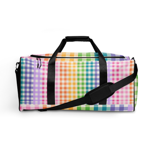 Rainbow Gingham Duffle Bag!