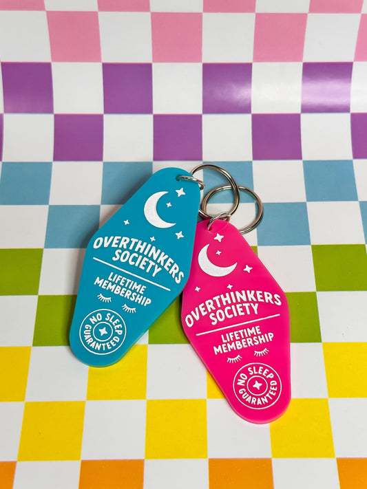 Overthinkers Society - Laser Engraved and Hand Painted Keychain