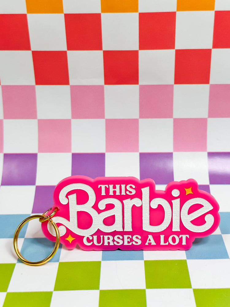 This Barbie Curses a Lot - Laser Engraved and Hand Painted Keychain