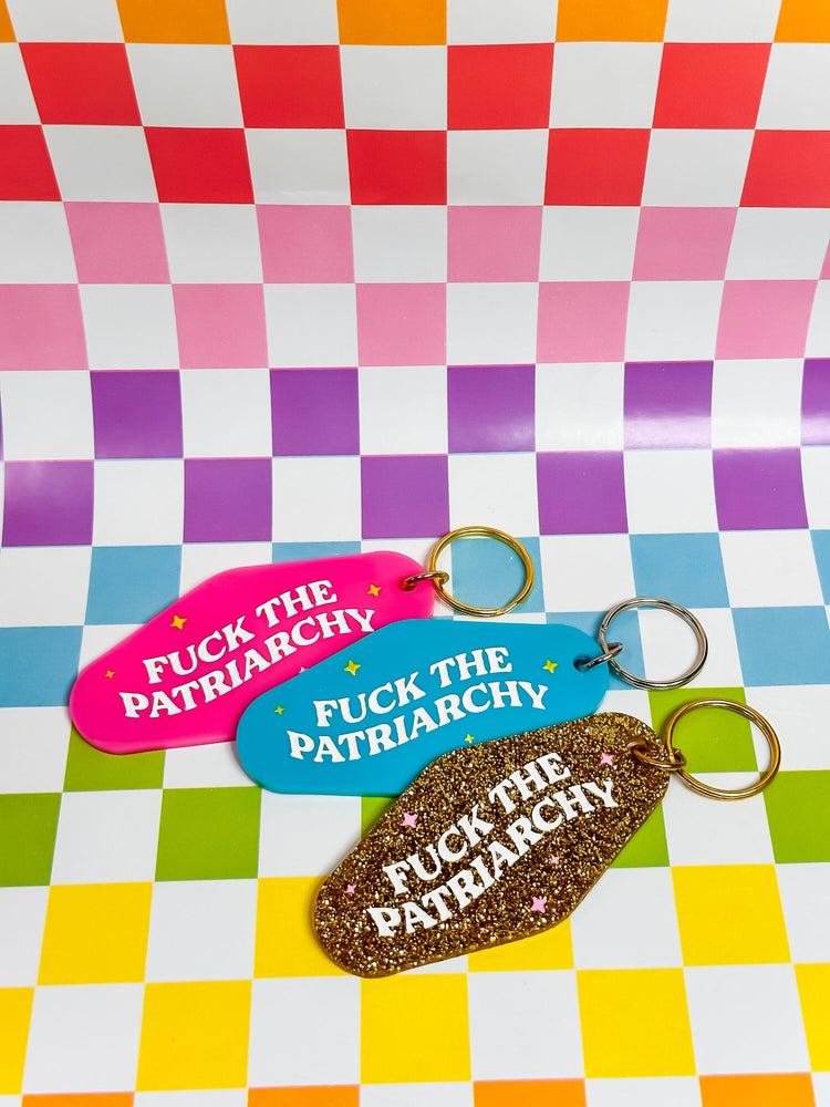 Fuck The Patriarchy - Laser Engraved and Hand Painted Keychain