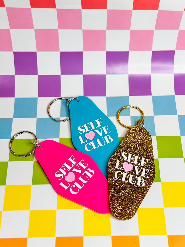 Self Love Club - Laser Engraved and Hand Painted Keychain