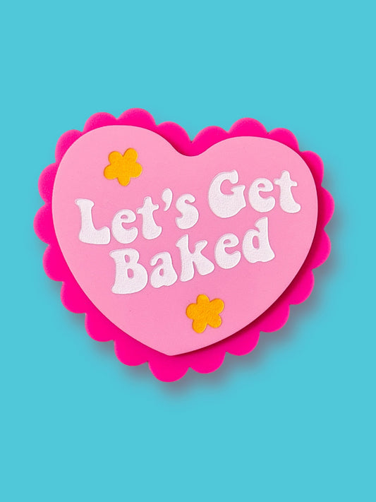 Let's Get Baked - Pink Heart Cake Magnet